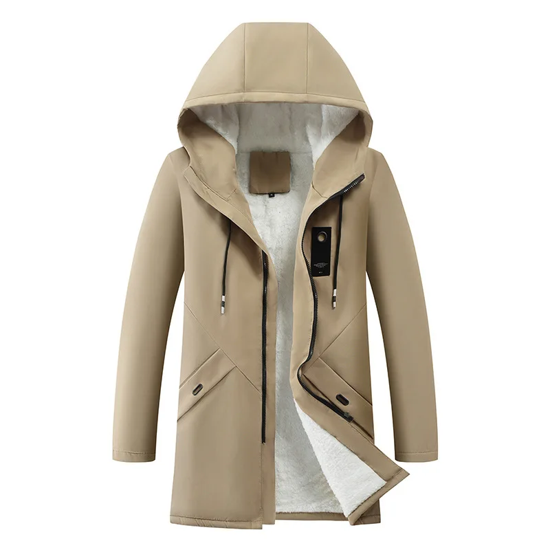 2025 Autumn Winter Men Plush Jacket Thicken Fleece Long Sleeve