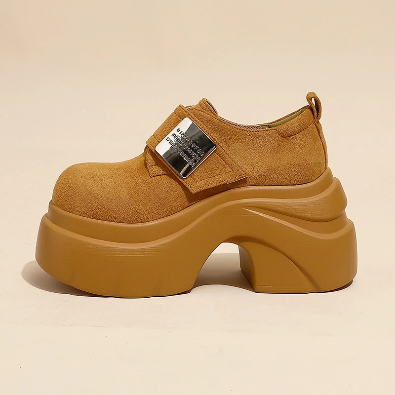 9CM High Heel Chunky Sneakers Vertical View - Leather Platform Walking Pumps for Autumn 2025