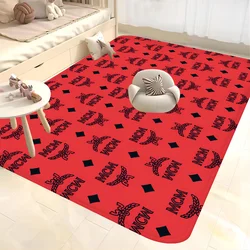 Fashion M-MCM Logo Bathroom Mat Kids Room Bedroom Decoration Balcony Anti-Slip Doormat Living Room Bedside Area Rugs