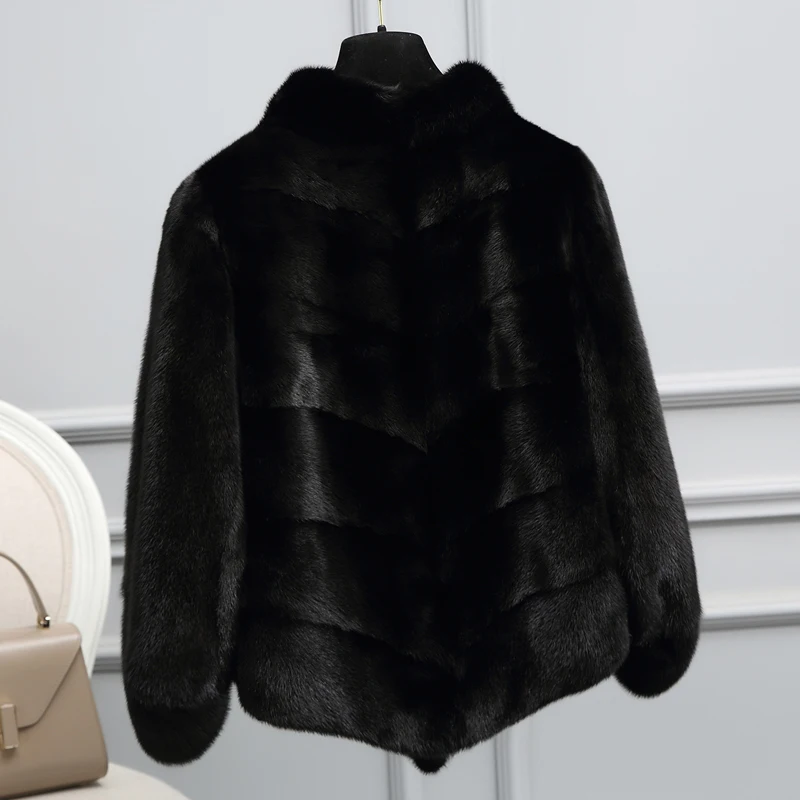 

jacket Mink whole fur coat short fur small mother hair 2023 women's clothing outerwear jacket coats winter new stand collar