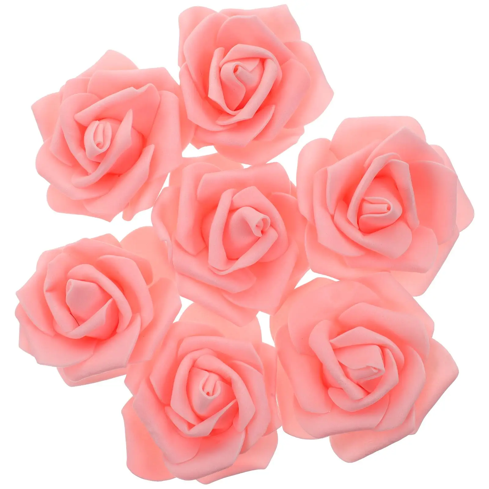 

100 Pcs Artificial Simulation Rose Heads Light Pink Faux Flowers for Crafts Decoration Bride Wedding Christmas Bulk