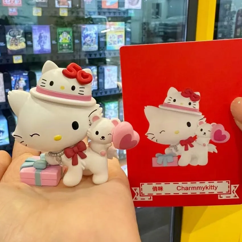 Oryginalne postacie Sanrio pudełko z niespodzianką Hellokitty 50. rocznica seria zabawek Anime rysunek tajemnicze pudełko wystrój prezent na boże narodzenie