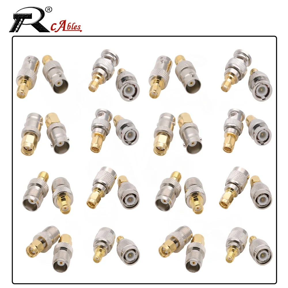 1PC SMA To TNC BNC Connector Straight Type BNC Male TNC Female To SMA Male Female RF Coaxial Adapter Test Kit Copper Brass