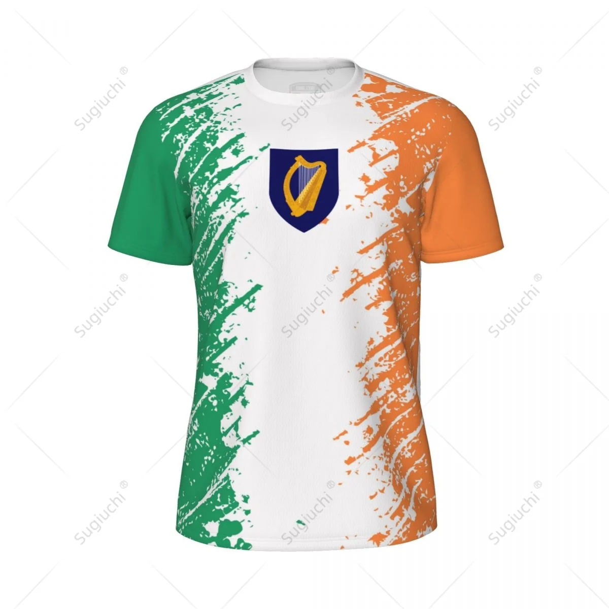 Exclusive design Ireland Flag Grain 3D Printed Men For Running Bike Soccer Tennis Fitness Sports tshirt Mesh Fans Short T-shirt