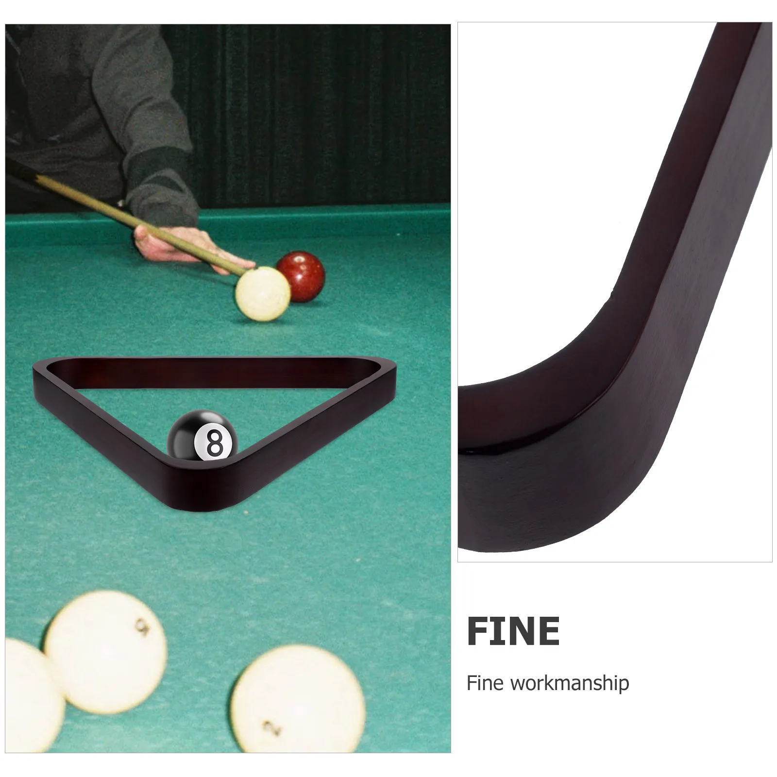 

Треугольная стойка для бильярда, деревянный прочный держатель для шаров для бассейна, легкий стабильный аксессуар для бильярдного стола, рамка для бильярдной сетки