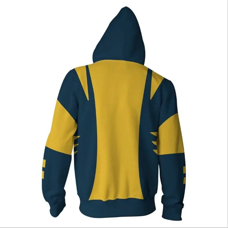 X-Men Wolverine Cosplay Hoodie 3D Hooded Polyester Spring Wolverine Halloween Unisex Fashion Jacket Thin Party Costume