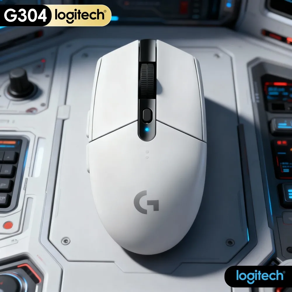 Logitech G304 LIGHTSPEED Wireless Gaming Mouse Dependable Tracking Performance On Wood Plastic Glass Common Desk Surfaces
