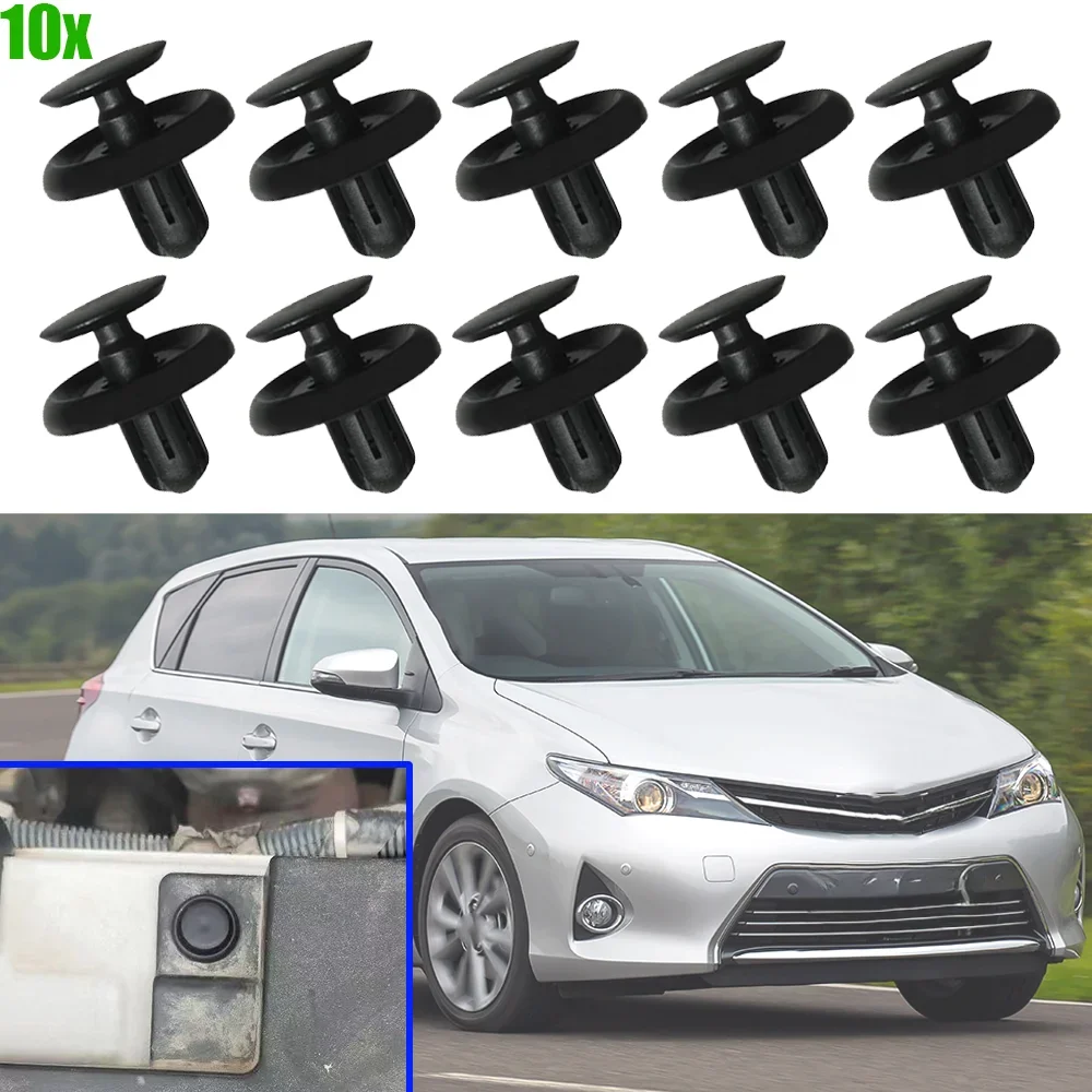 10x Auto Engine Cover Clips Trim Panel Bumper Fender Push Pin Rivet New For Toyota Auris 2006 2007 2008 2009 - 2016 90467-07201