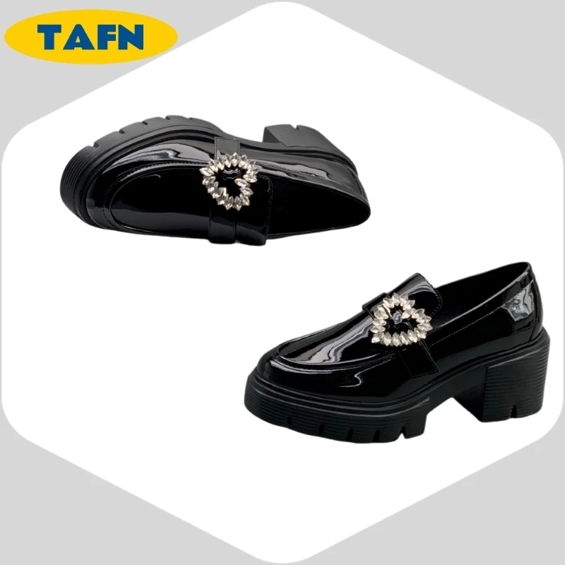 الحب الانزلاق على نمط الملمس المتقدم العصرية منصة مريحة 2 500 مباراة لطيفة أحذية من الجلد الصغيرة مزاجه A40205 #4