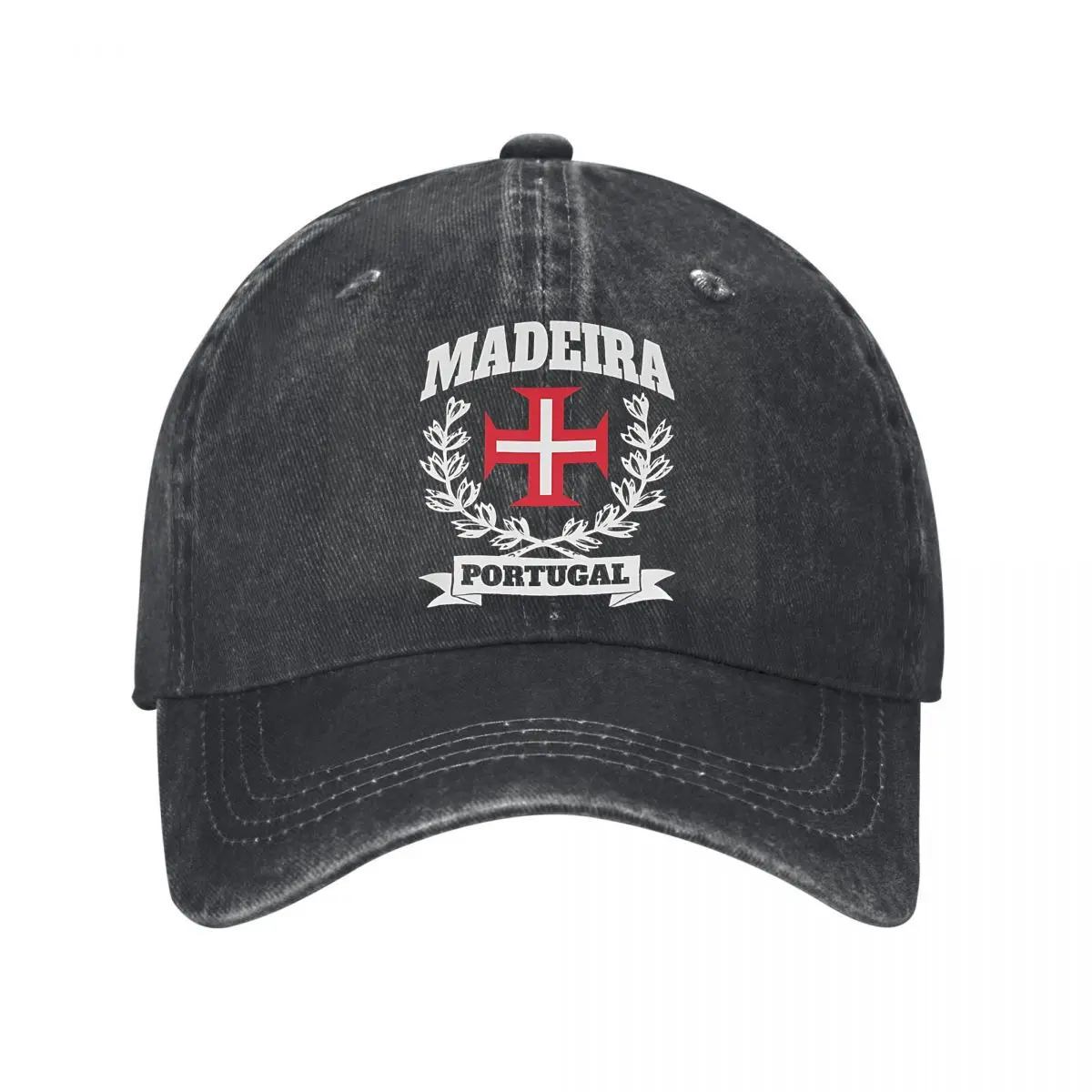 Madeira Portugal Cross Laurel Washed Baseball Cap Hip Hop Sun Hats