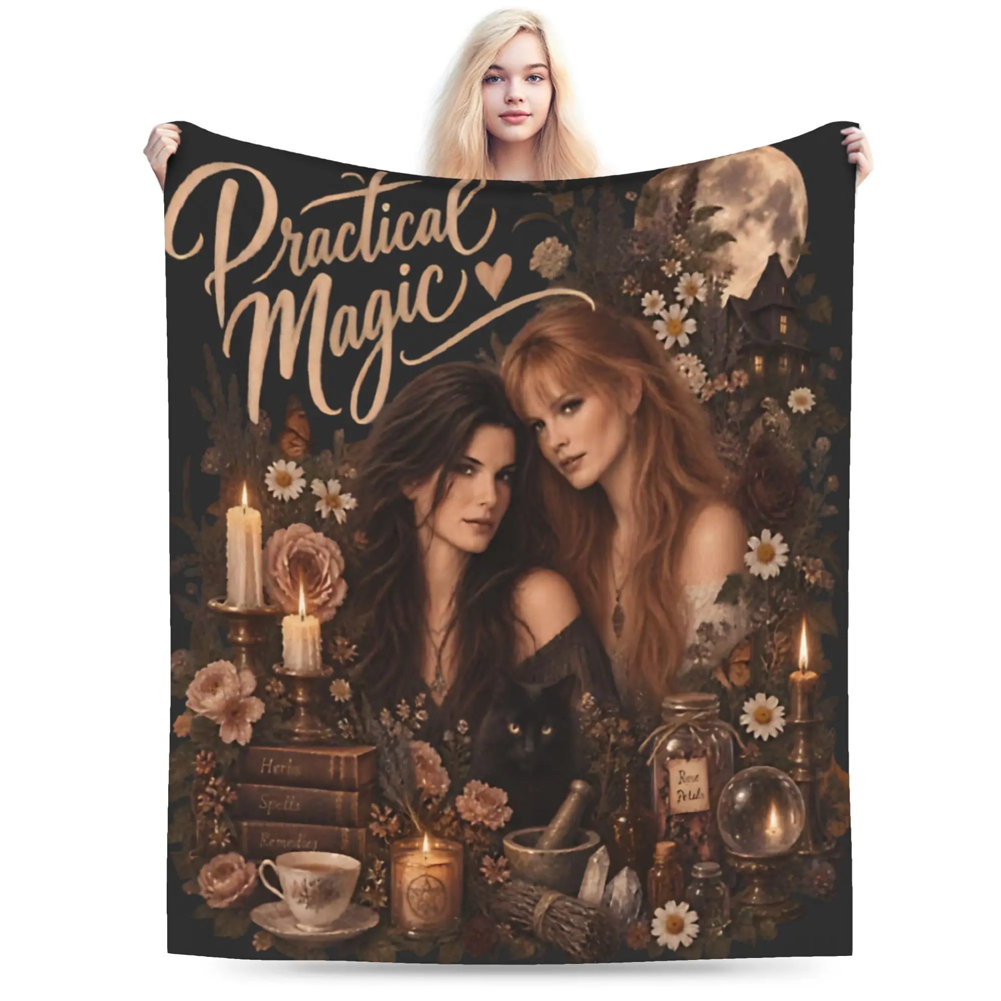 Cozy Practical Magic 2 Witchcraft Sisterhood Witchy Aesthetic Blanket Merch Home Decorative  Blanket Throw  Flannel for Bedroom