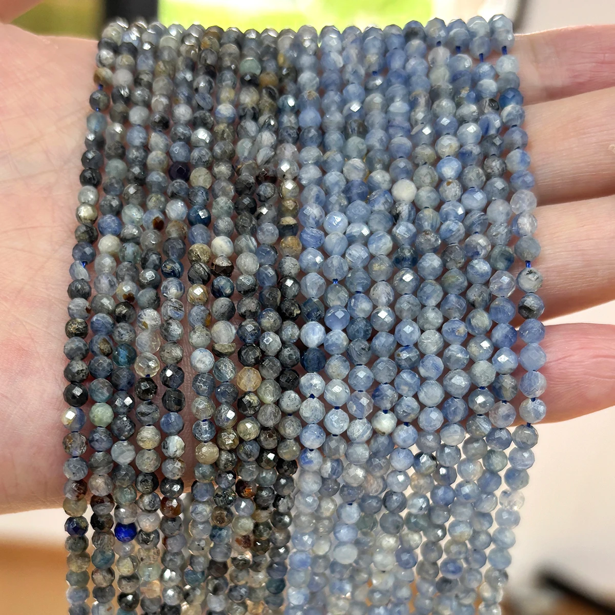 Natural Kyanite Rock Quartz Beads Faceted Loose Stone Beads DIY Jewelry Making Supplies Handmade Bracelet Necklace Craft Beads