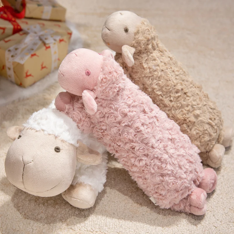 

Curly Haired Lying Lamb Plush Toy Pillow, Soft Cute Kawaii Cartoon Stuffed Animal Doll Cushion For Kids Birthday Gift