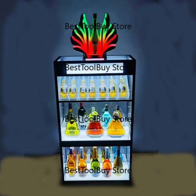 

Champagne Wine Rack Light Emitting Diode Charging Bar Light Creative Multi-layer Removable Wine Cabinet