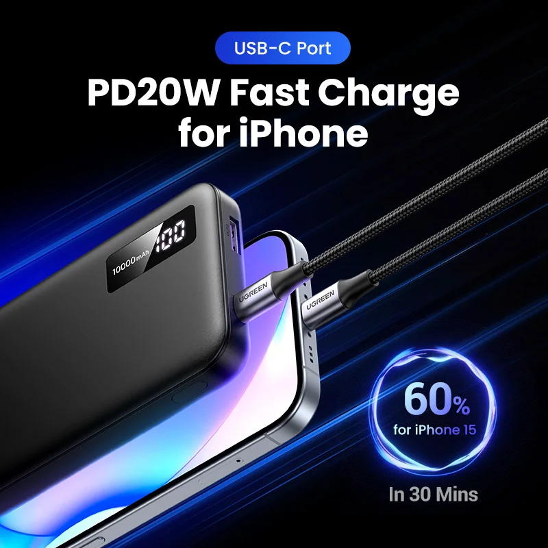 UGREEN 22.5W Power Bank Fast Charge 10000mAh PowerBank portatile per iPhone 15 Pro Max Xiaomi Huawei Phone batteria esterna PD20W