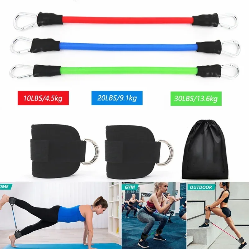 

Resistance Bands Set Exercise Gym Home Pull Rope Elastic Strength Training Bands with Door Anchor Carry Bag Legs Ankle Straps