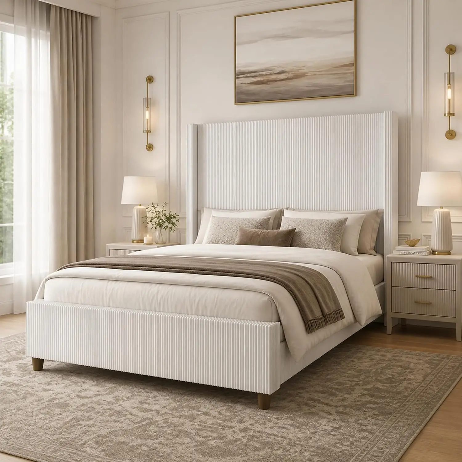 Queen Upholstered Platform Bed 58
