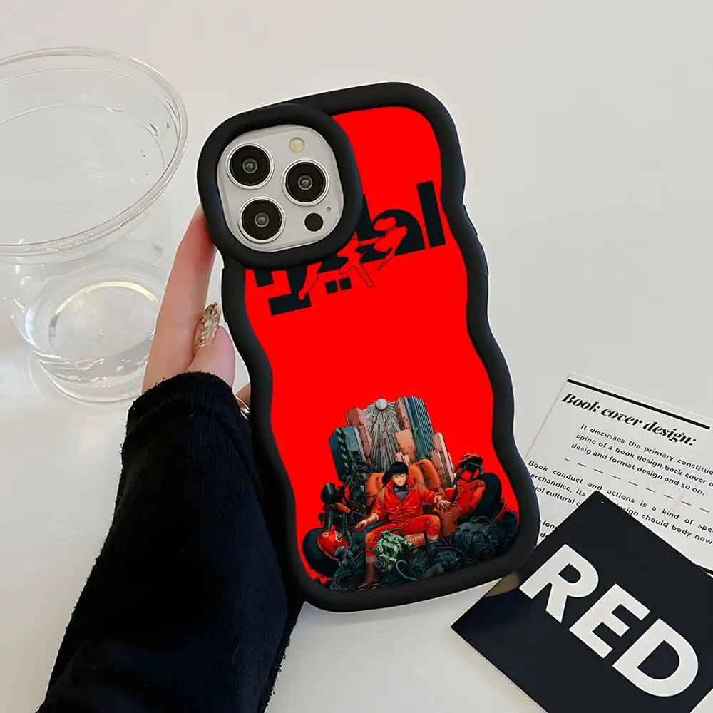

Fashion Akira Wavy Edge TPU Mobile Phone Case for iPhone 17 16 15 14 13 12 11 Air Pro Max Plus Colorful Cover
