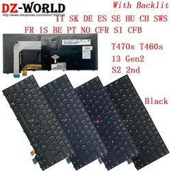 IT SK DE ES SP SE HU CH SWS FR IS BE PT NO CFR SI CFB Backlit Keyboard for Lenovo Thinkpad 13 Gen2 T470s S2 2nd T460s Laptop