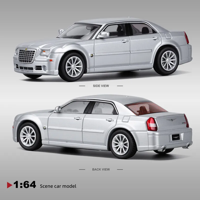 Kawei 1:64 Chrysler 300C Diecast Alloy Car Model Static Mini Vehicle Desktop Decor Ornament Hobby Display for Adult Collectors