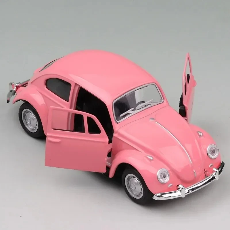 1 36 Vintage Volkswagen Beetle Static Diecast Car Detailed Rubber Tires Desktop Collectible Kids Birthday Gift