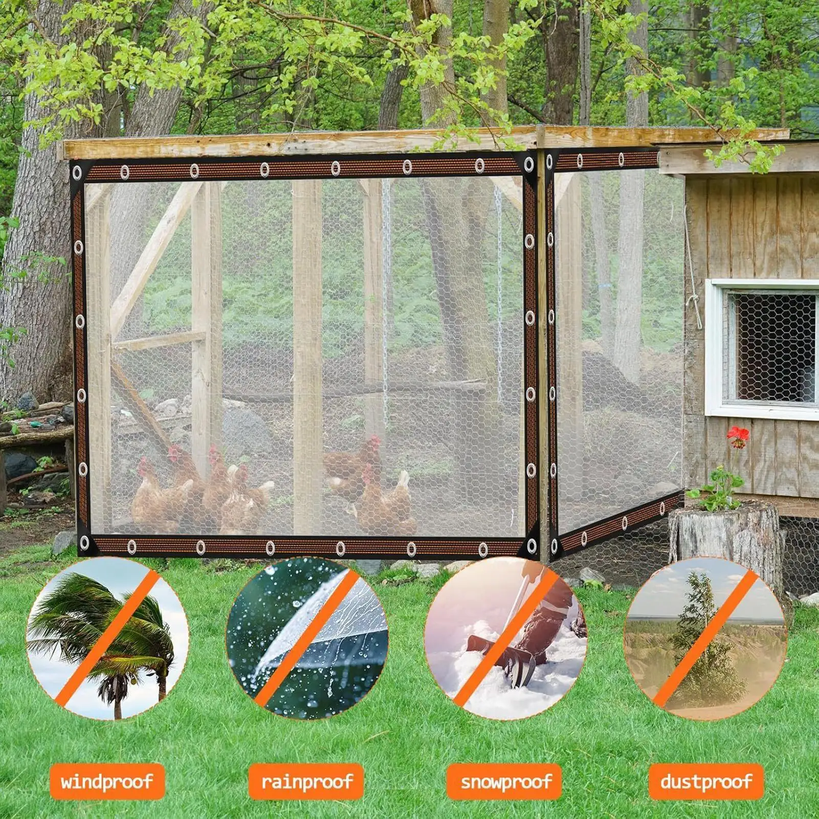 

Сверхмощный брезент, водонепроницаемый 7x20 футов, прозрачный дождевик, солнцезащитный чехол, изолированный чехол для растений для улицы, пляжа, пикника, кемпинга, палатки, альпинизма