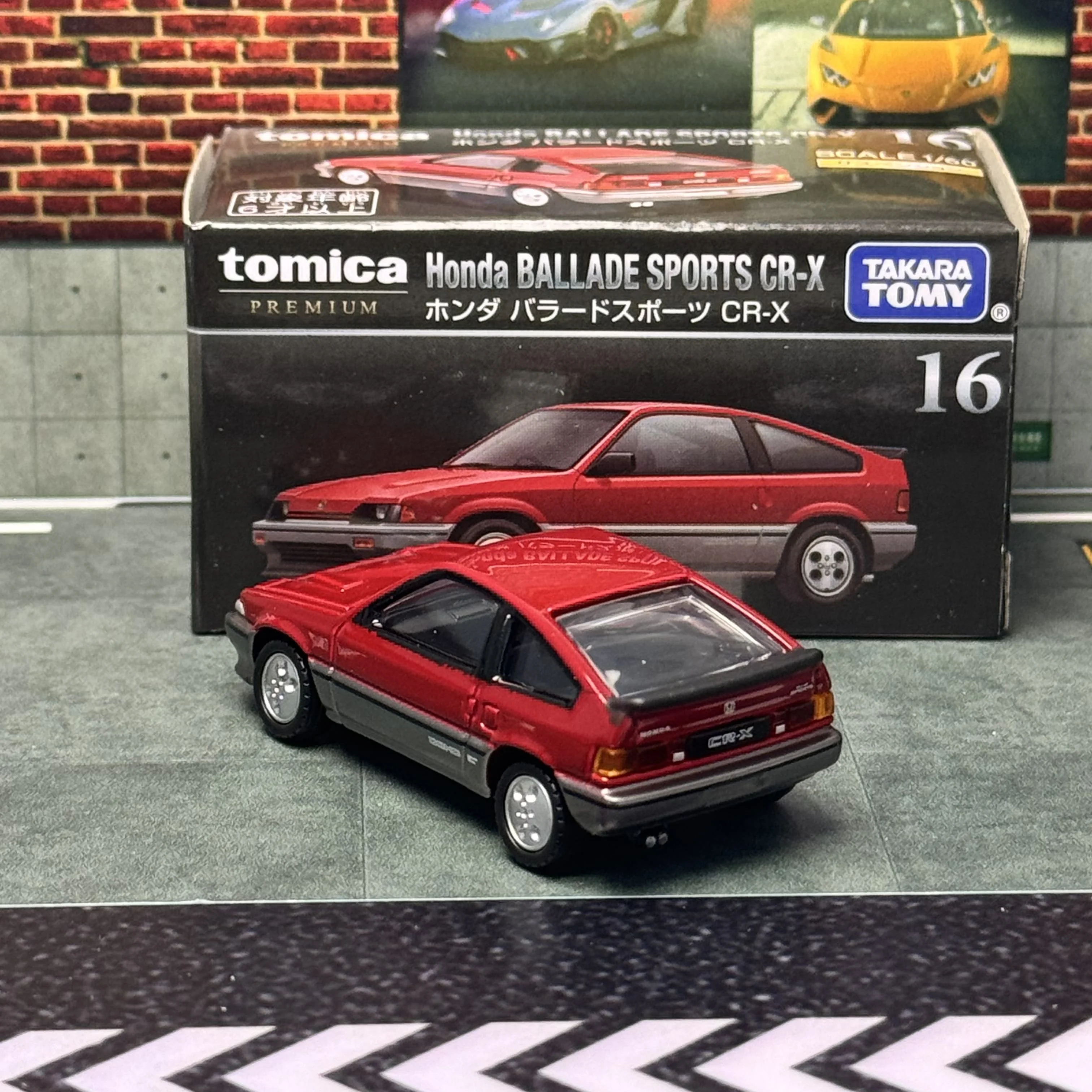 Takara Tomy Tomica Premium 16 Honda Ballade Sports CR-X Samochód Metalowy Model Odlewany Zabawki Prezent na Boże Narodzenie dla Chłopców