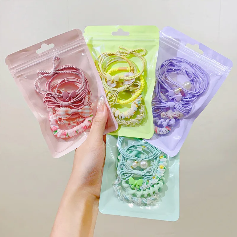 

6pcs/set Candy Color Bowknot Hair Ties Mixed Style High Elastic Hair Rope Girls Ponytail Scrunchies Children's Day Gifts