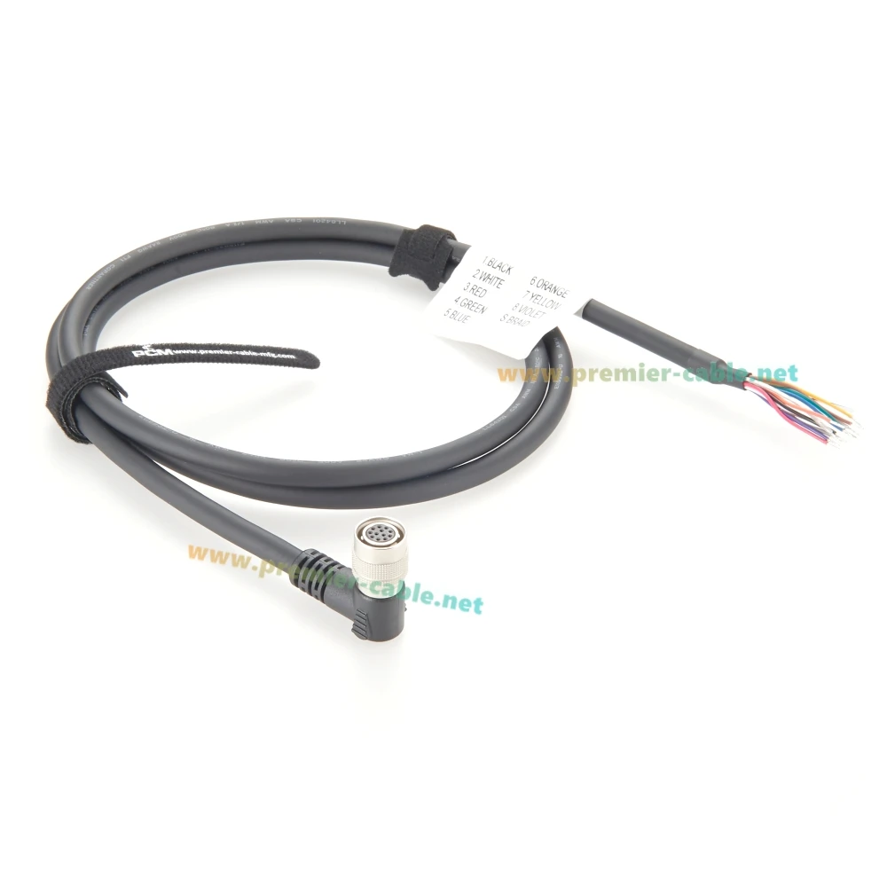 直角互換ヒロセ 12 ピン メス HR10A-10P-12S からリード線 I/O ケーブル、ソニー日立カメラ B4 ENG Amira Alexa Basler 用