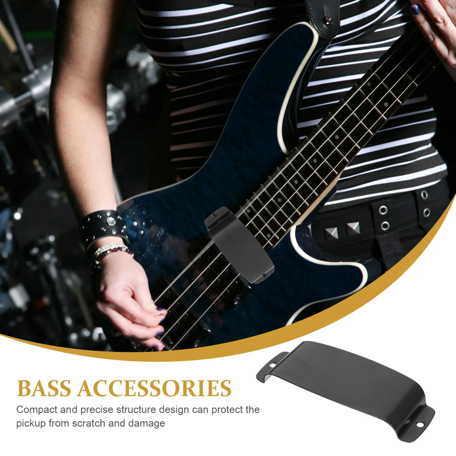 

1pc Bass Pickup Cover Zinc Alloy Protective Plate For Bass Accessories Instrument Protection Cover Practical Pickup Guard