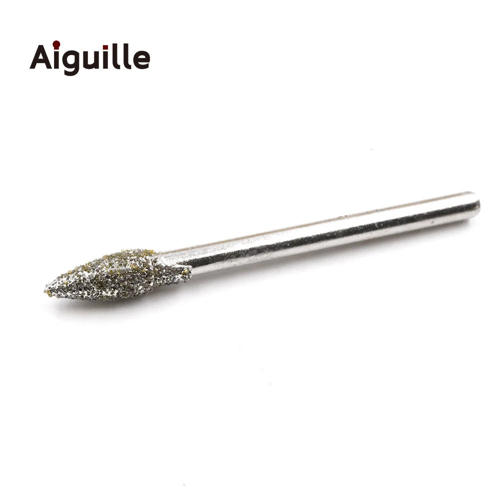 Aiguille-ダイヤモンド研削バー、ダイヤモンド研削ポイント、トリミング研磨ポイント、ドレメルビット、 #80、50個