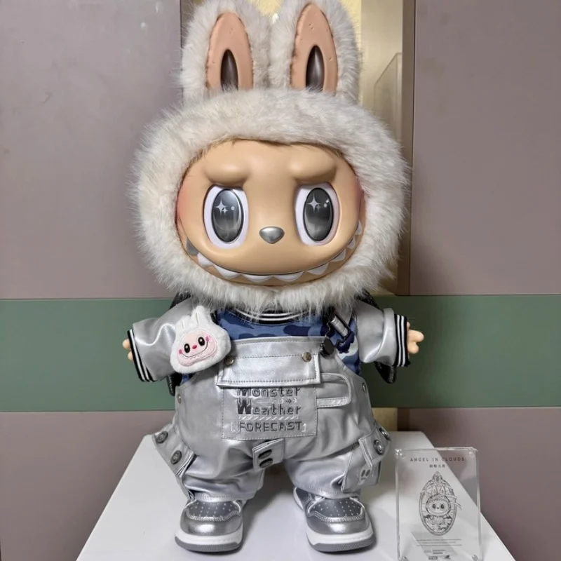 

For Labubu 58cm White Hair Zimomo 2.0 Yin Qing Angel Silver Leather Baby Clothes Set Trendy Play Handmade Original Doll Clothes