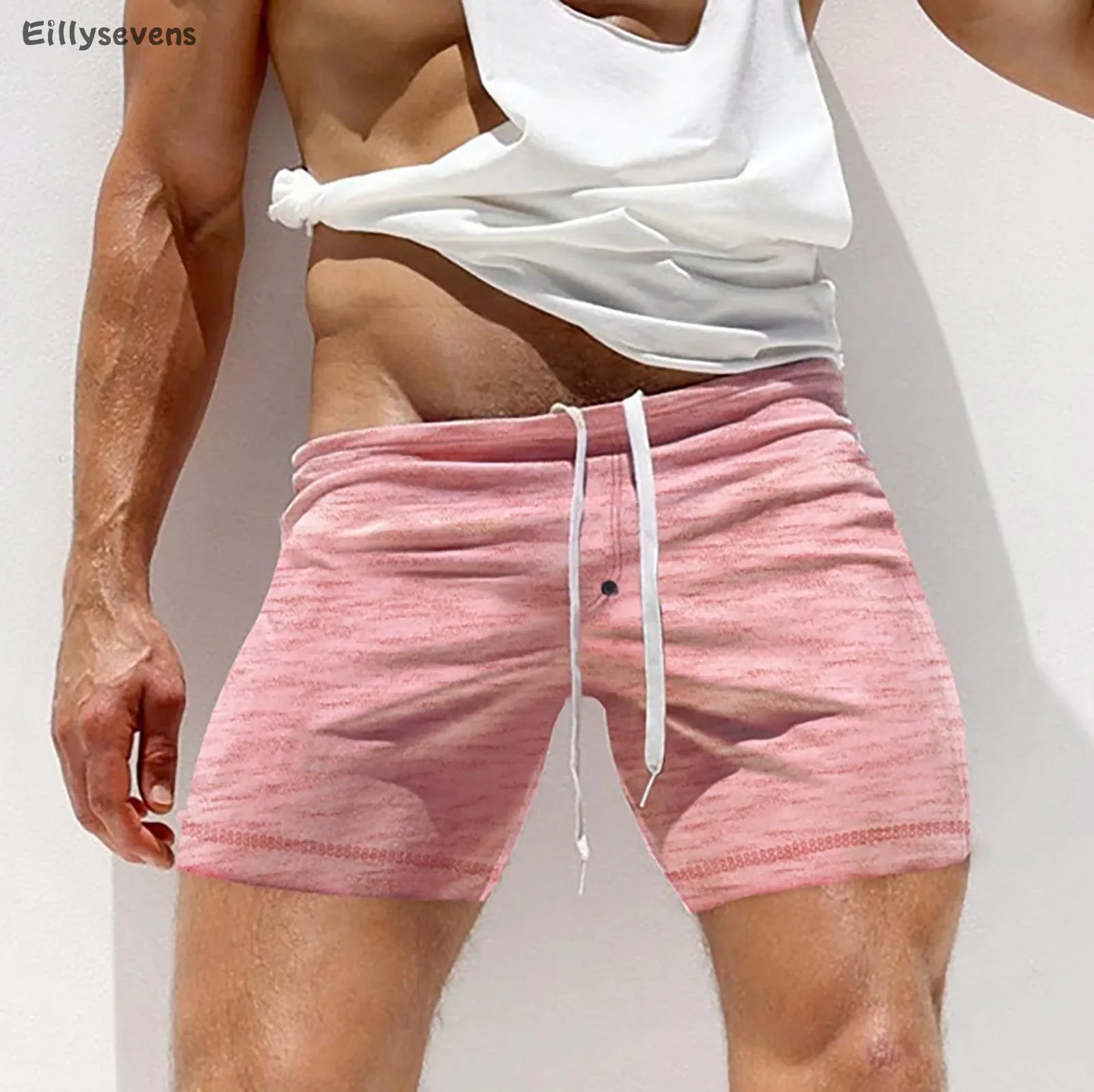 Pink Sexy Men's Shorts Summer Strap Drawstring for easy wearing and taking off Shorts sport short Pants jorts pantalones cortos