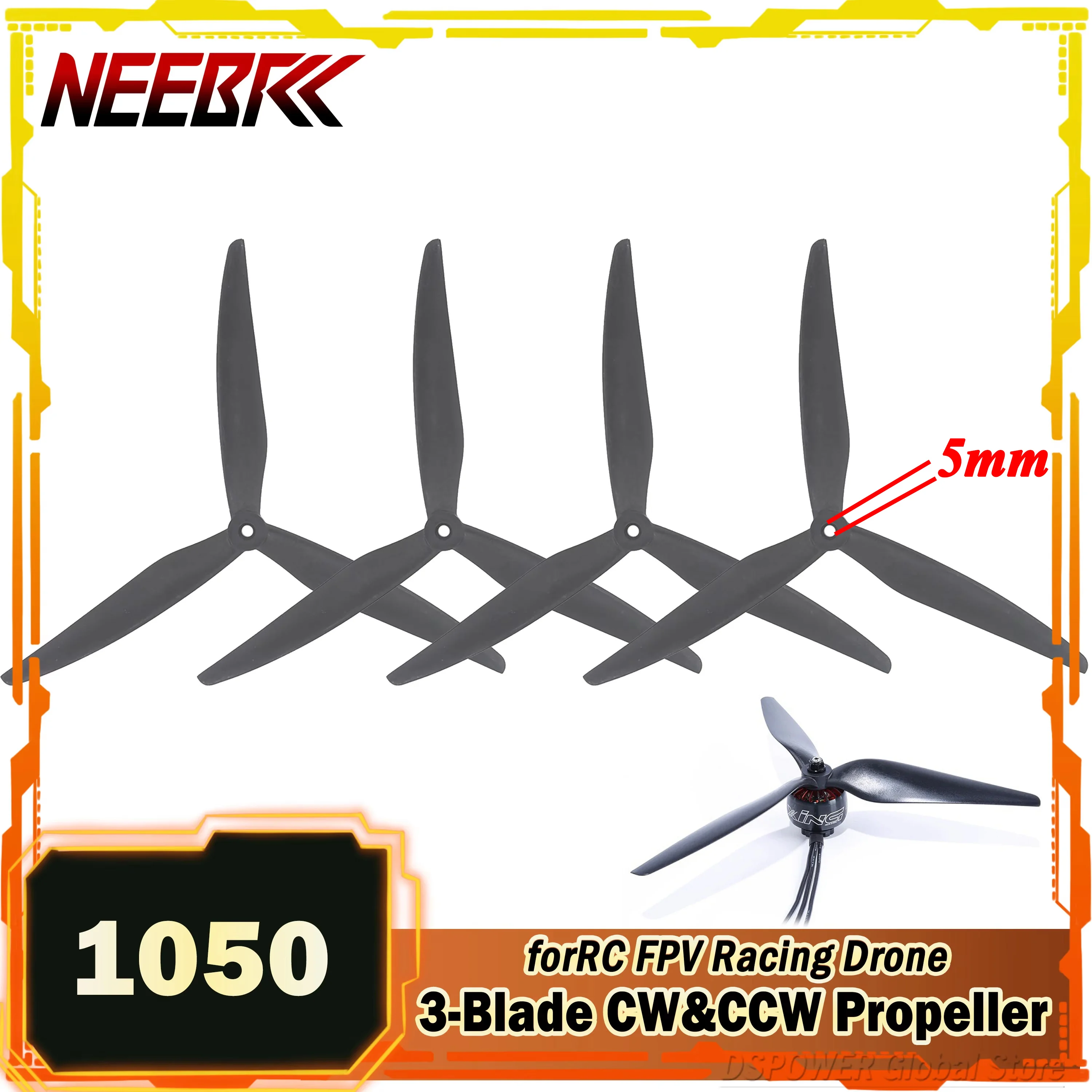 

4pcs NEEBRC 1050 3-Blade CW&CCW Propeller 10X5X3 for FPV Racing Drone Multirotor 10inch Cinelifter MarcoQuad Airplane Part Toy