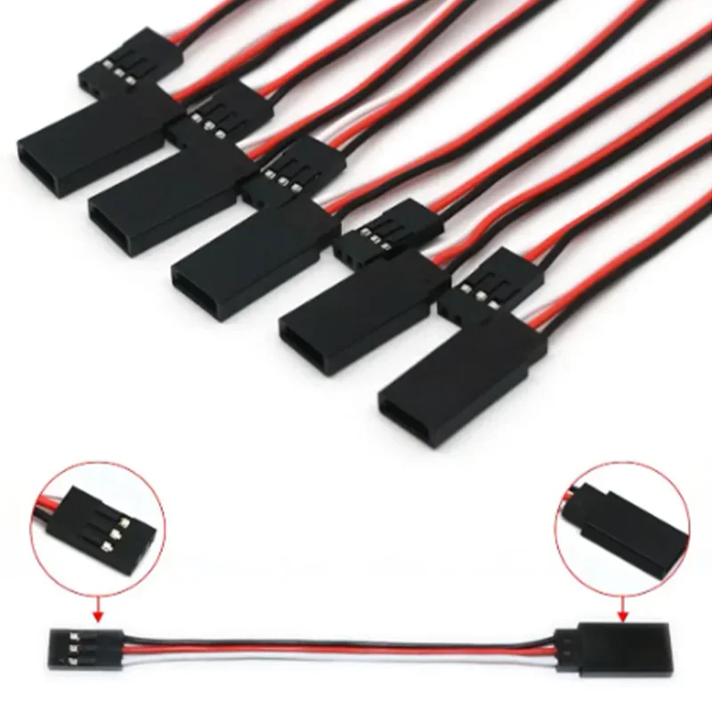 10pcs/lot 10cm 15cm 30cm 50cm 100cm Rc Servo Extension Cord Cable Wire Lead Female To Male For Jr Futaba Wholesale