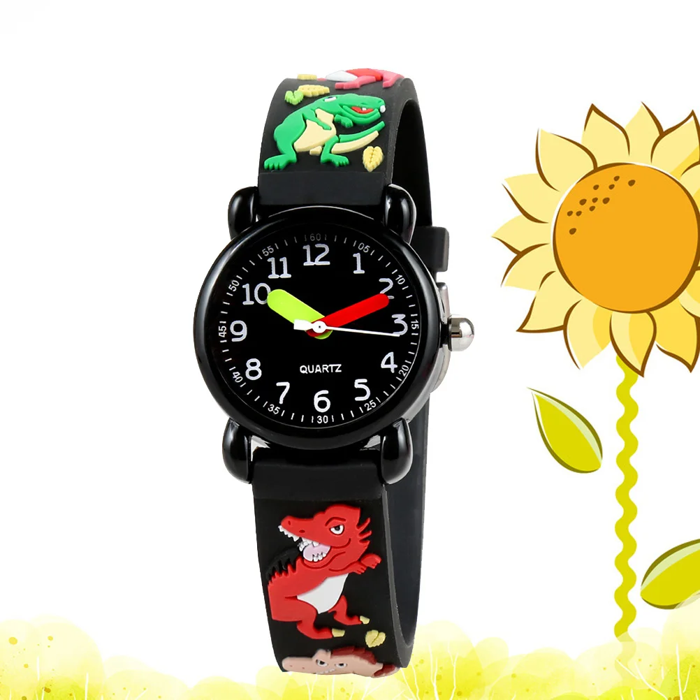 ساعة يد كوارتز مقاومة للماء للأطفال على شكل ديناصور كرتوني ثلاثي الأبعاد هدية للاحتفاظ بالوقت الدقيق في المدرسة الابتدائية #2