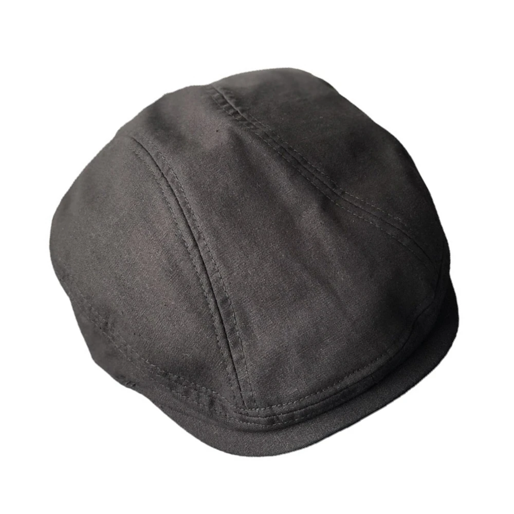 

Black NEWSBOY Cap Fashion New Big Large Cotton Linen Flat Cap Summer Breathable Men Driver Hat Solid Newsboy Caps 58-60cm