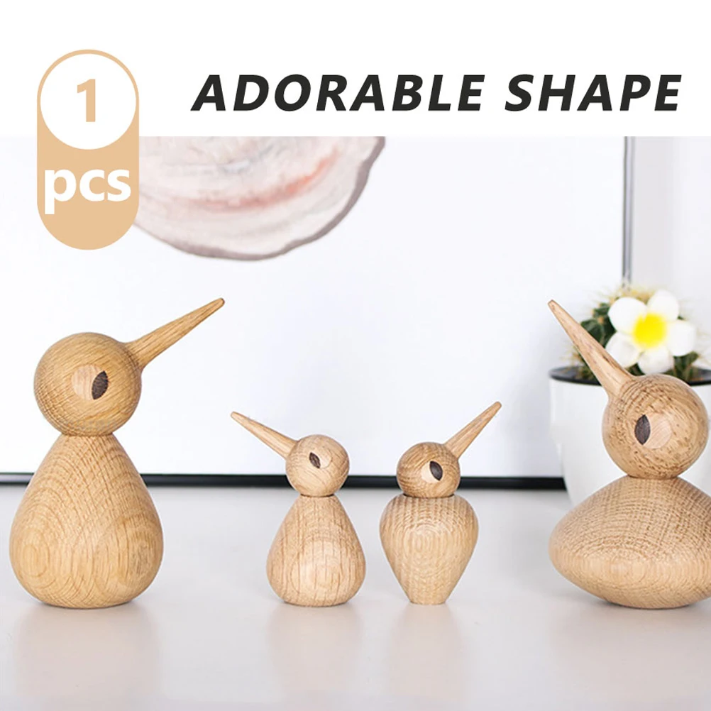 

1pc Wooden Home Decor Mini Bird Ornament Simulation Bird Adornment Domestic Decor Resistant Moth Corrosion
