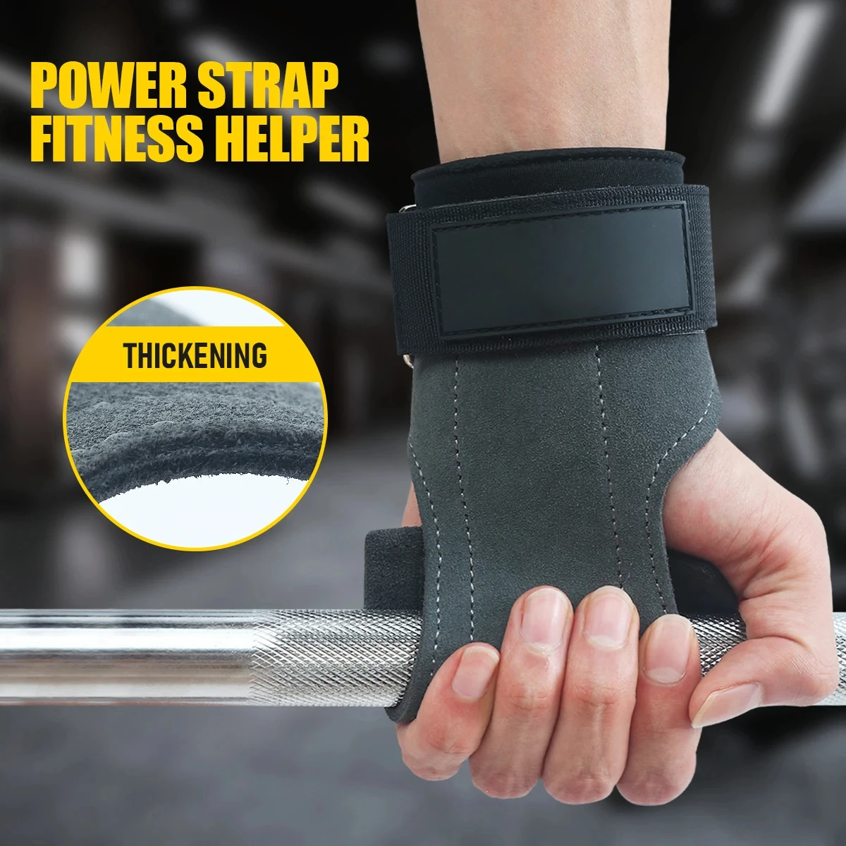 

Cowhide Palm Protection Wear-resistant Non-slip Wrist Equipment Protection Fitness Weightlifting Booster Belt Deadlift Pull-ups
