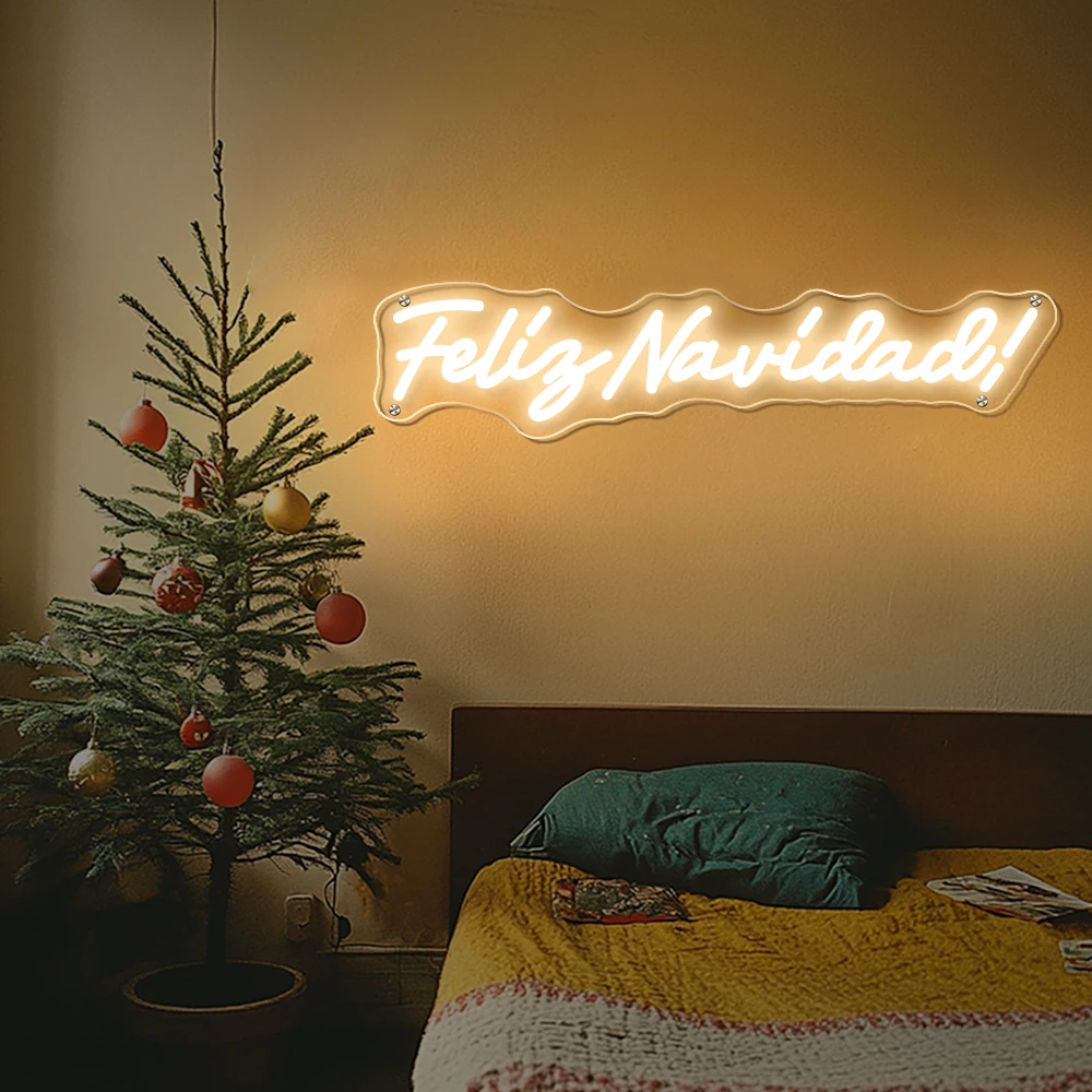 Merry Christmas Neon Sign Led Lights Party Room Wall Decor Christmas New Year Decoration Bedroom Feliz Navidad Neon LED Sign