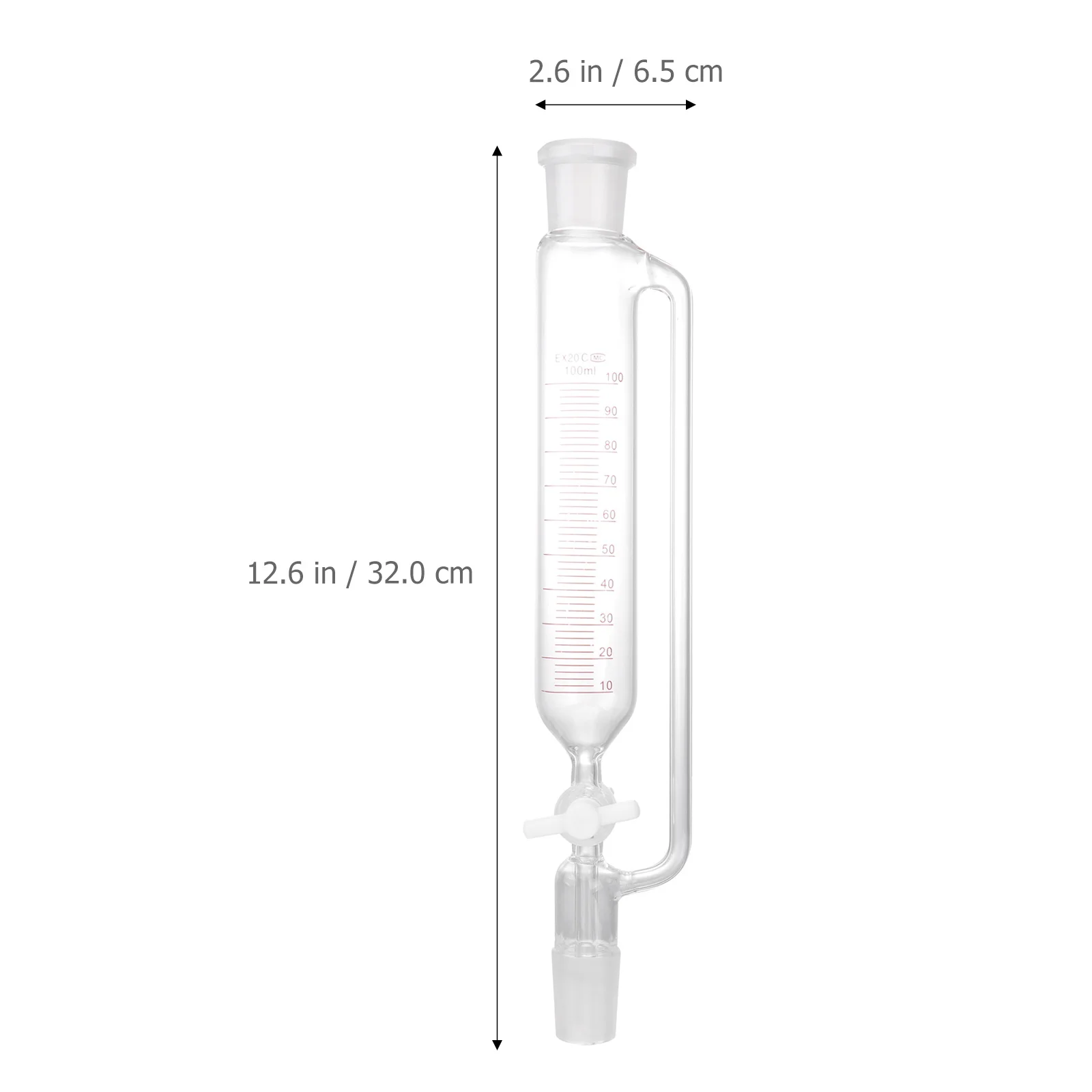 

Durable Separatory Funnel Glass Cylindrical Laboratory Tapered Design Corrosion Resistant Liquid Separation Equipment