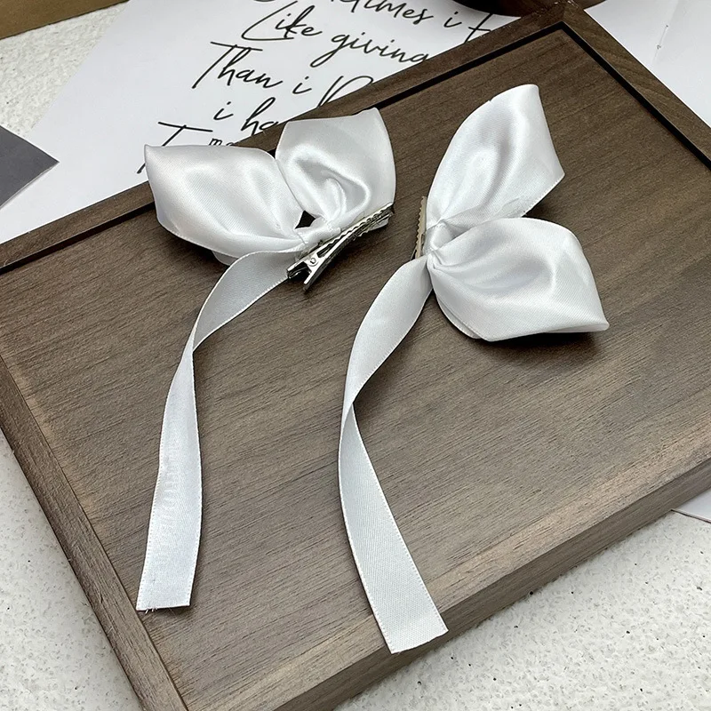 2 Stück Haarnadeln mit seitlicher Schleife für Kinder, schöne Haarklammer-Haarspangen, Kopfbedeckung für Mädchen, Haar-Accessoires