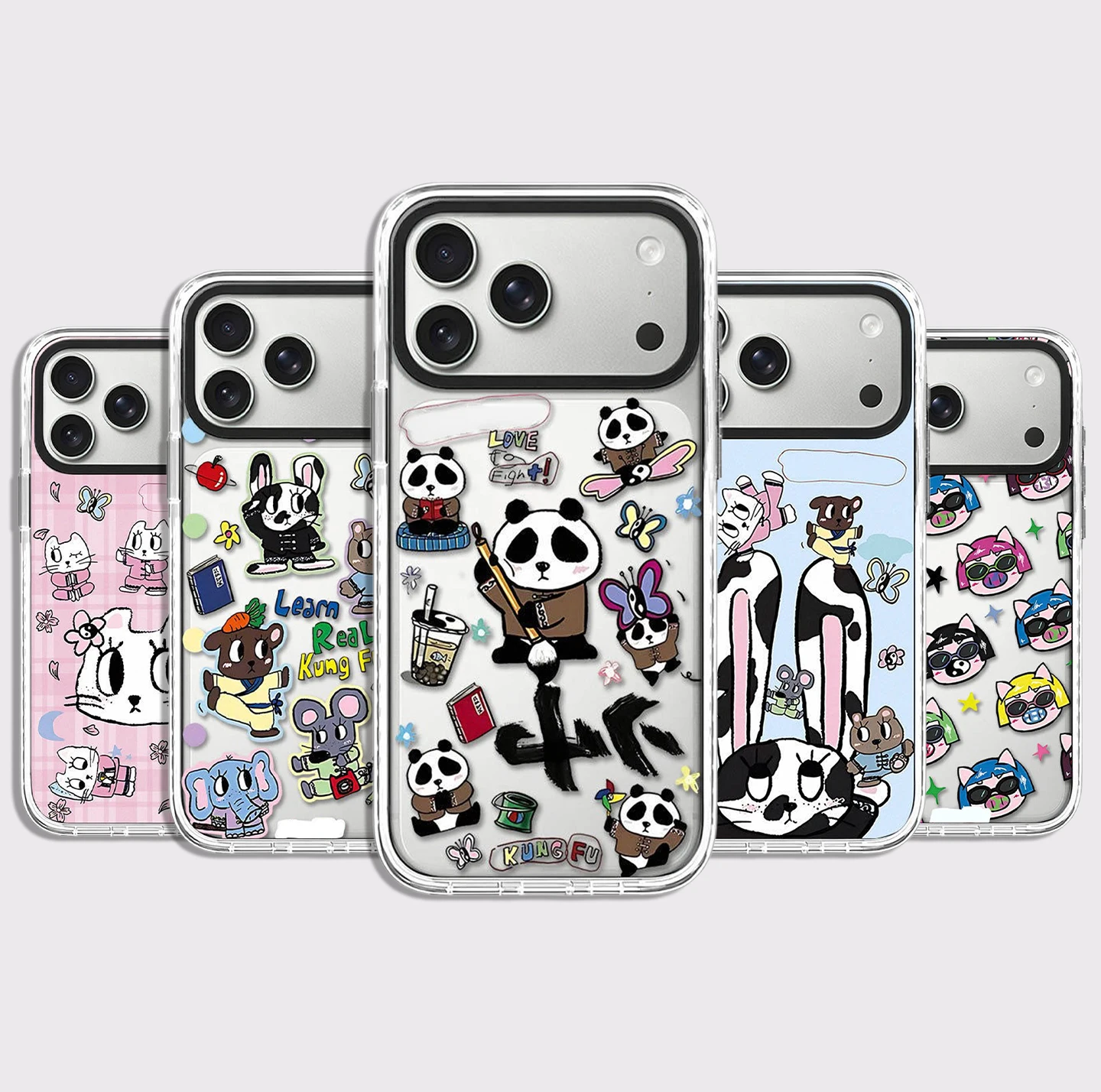 Panda Mouse Pig Cartoon White Border Magnetic Phone Case Cover for IPhone 13 14 15 16 17 Pro Max Case for IPhone Air