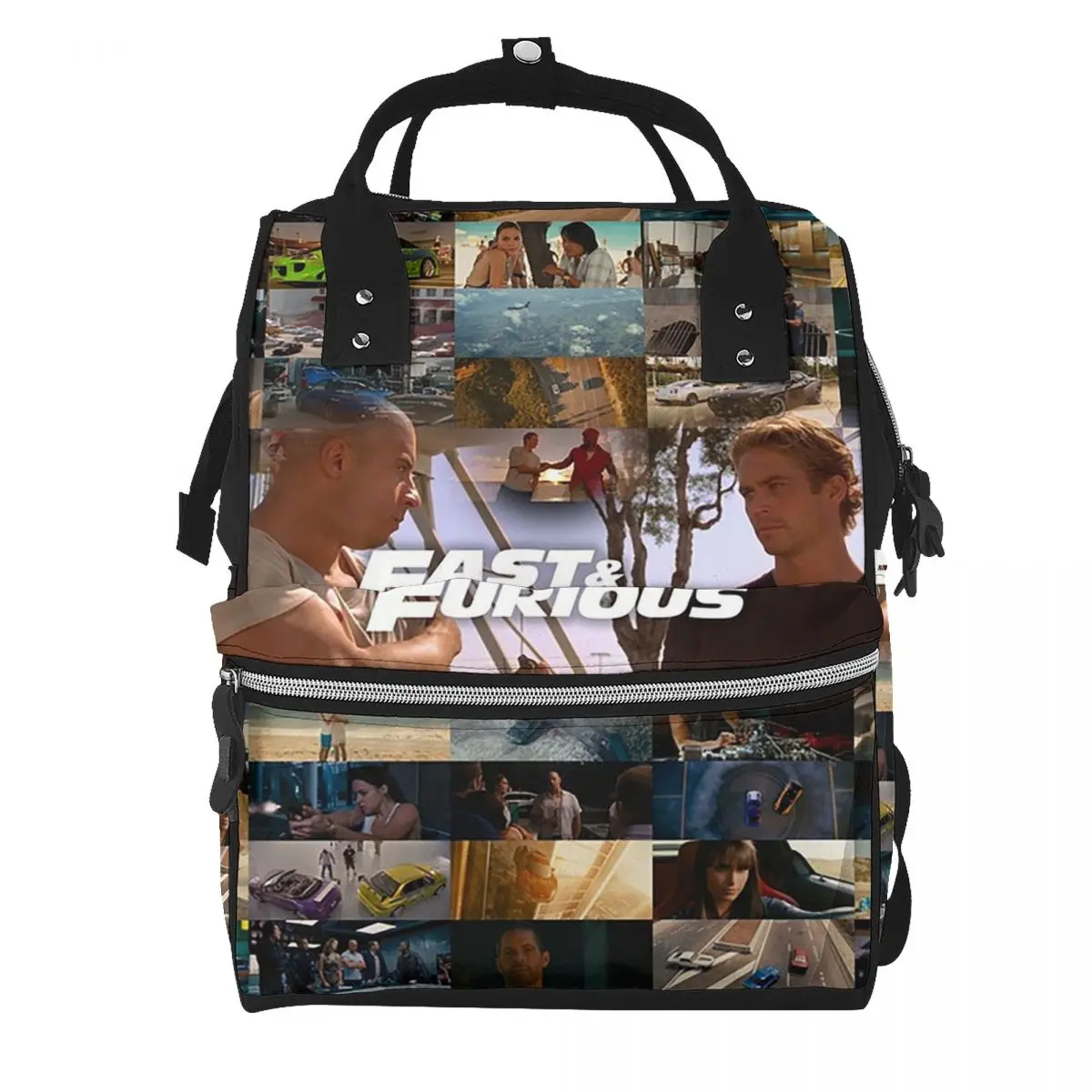 Fast And Furious Is History Of Legend - Paul Walker - Vin Diesel Student Backpack School Bag for Men Women Bookbag Shoulder Bags