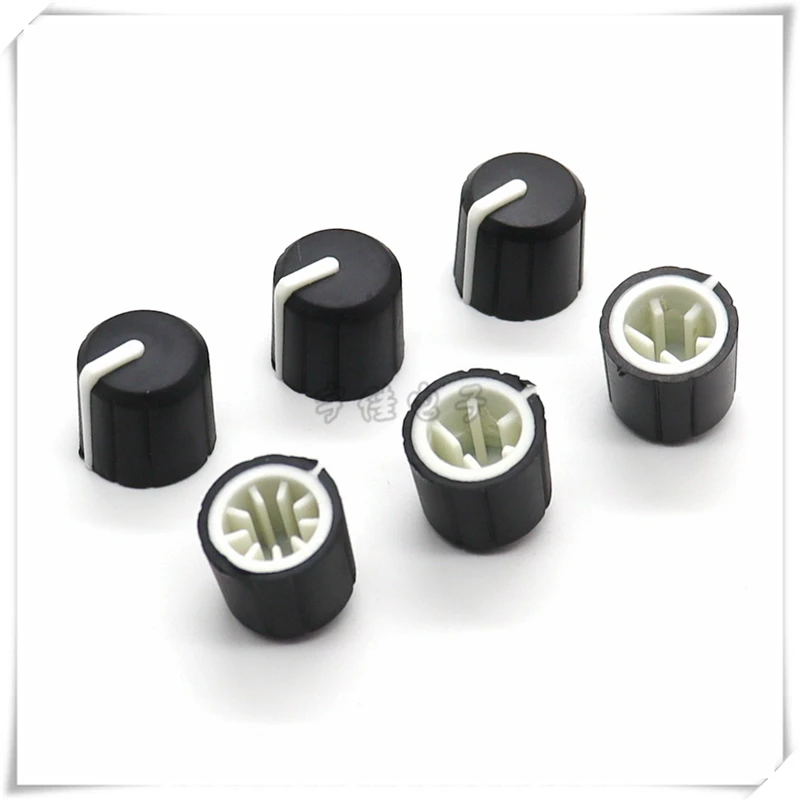 10PCS Potentiometer Knob Cap Black And White Rubber Knob 15mm*15mm Coding Switch Adjustment Switch Knob Cap