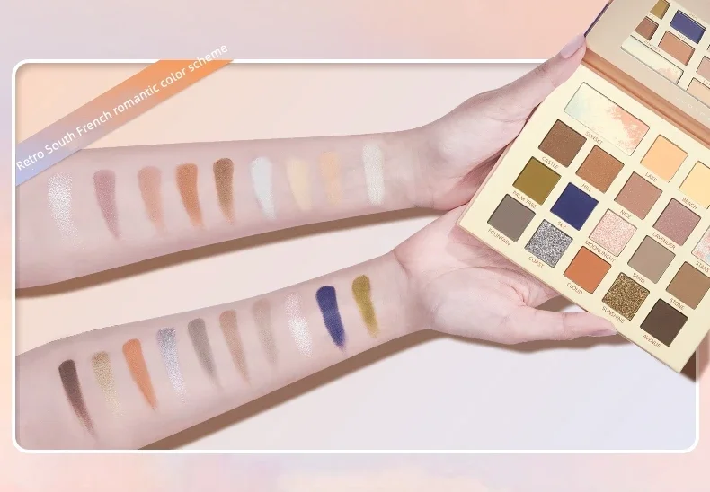 Romance In Fire Cloud Theme Palette de fards à barrage, bleu, orange, scintillant, longue durée, maquillage pour les yeux, cosmétique, 20 couleurs, 256