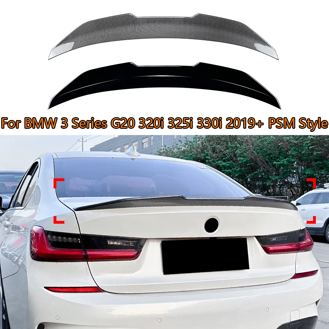 

Car Rear Spoiler Wing Trunk Lip Tail Trunk Spoiler Trim For BMW 3 Series G20 320i 325i 330i 2019+ PSM Style Cars Exterior Parts