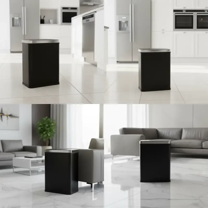 for  50L Removable Intelligent Automatic Sensor Trash Can Indoor Office Kitchen Long Touch Screen Waste