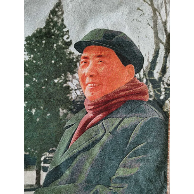 

36" China Embroidered Cloth Silk Great Leader Chairman Mao Painting Mural Meditation Wall Hanging Home Decor Wrcx163