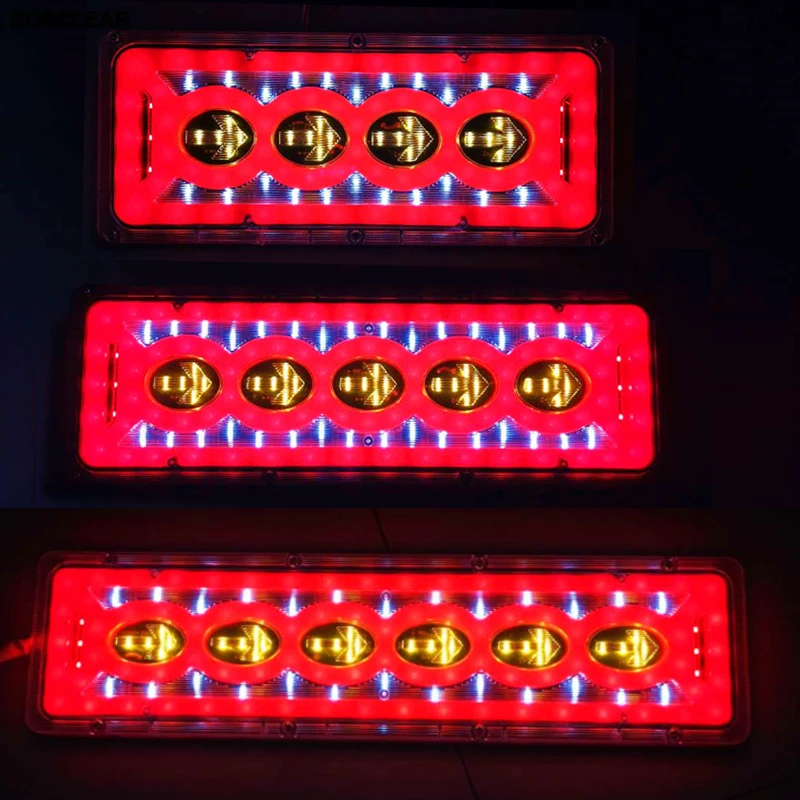 24V Universal Car Truck Lorry Rear Tail light Led Trailer Taillights  Waterproof Flow Steering Brake Reversing Traffic Fog Lamp